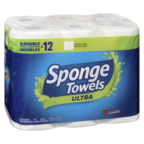 SpongeTowels Ultra - Choose-A-Size - 2 Ply Double Rolls 6s, 1 Each