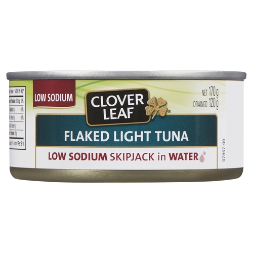 Clover Leaf - Flaked Light Tuna - Skipjack in Water - Low Sodium 170g, 1 Each