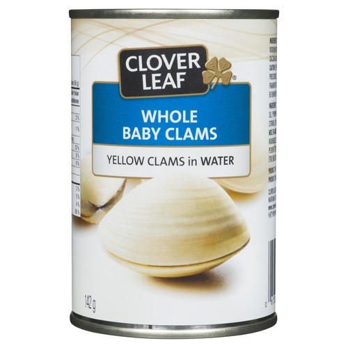 Clover Leaf - Whole Baby Clams in Water 142g, 1 Each