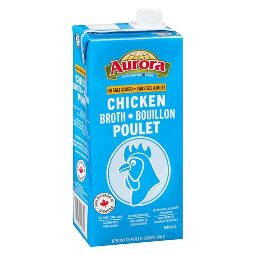 Aurora - Chicken Broth - No Salt Added 946ml, 1 Each