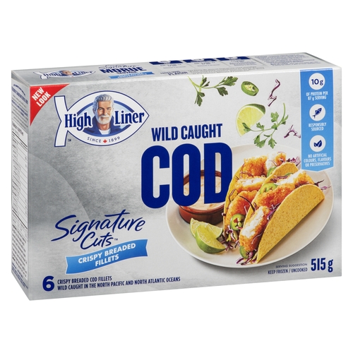 High Liner - Signature Cuts - Wild Caught Cod Crispy Breaded Fillets 6's 515g, 1 Each
