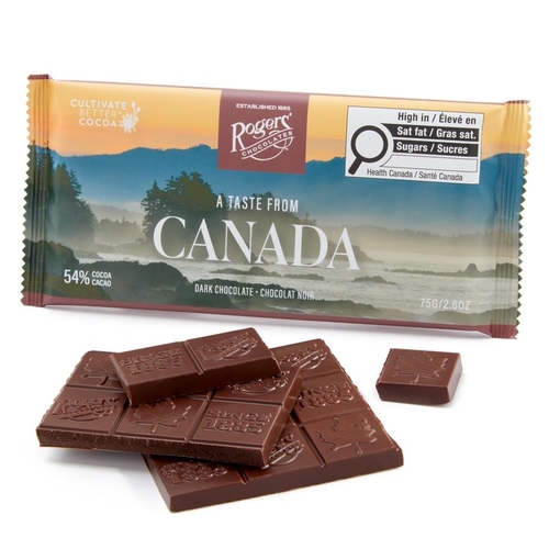 Rogers' Chocolates - A Taste From Canada Dark Chocolate Bar 75g, 1 Each