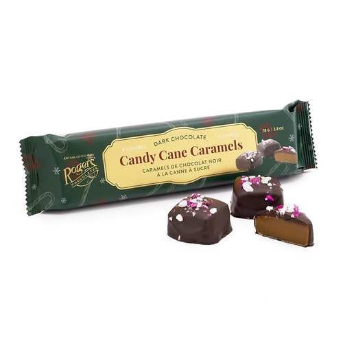 Rogers’ Chocolates - Candy Cane Caramels - Dark Chocolate 78g, 1 Each