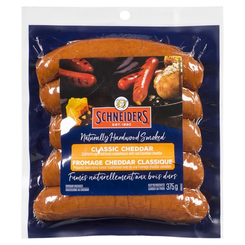 Schneiders - Naturally Hardwood Smoked Cheddar Sausages - Classic 375g, 1 Each