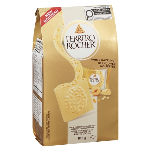Ferrero Rocher - Milk Chocolate Squares with Hazelnut and Cocoa Filling 105g, 1 Each