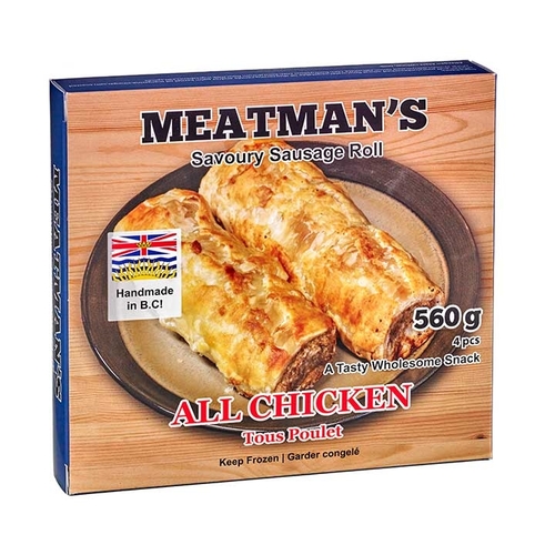 Meatman's - Savoury Sausage Rolls - All Chicken 4's 560g, 1 Each