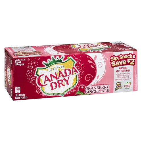 Canada Dry - Ginger Ale - Cranberry 12/355ml