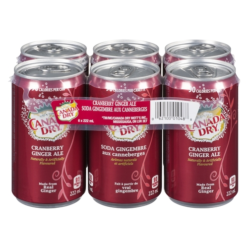 Canada Dry - Ginger Ale - Cranberry - Mini Cans 6/222ml