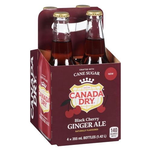 Canada Dry - Ginger Ale - Black Cherry - Crafted with Cane Sugar 4/355ml