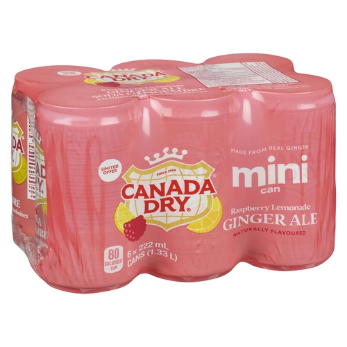Canada Dry - Ginger Ale - Raspberry Lemonade - Mini Cans 6/222ml
