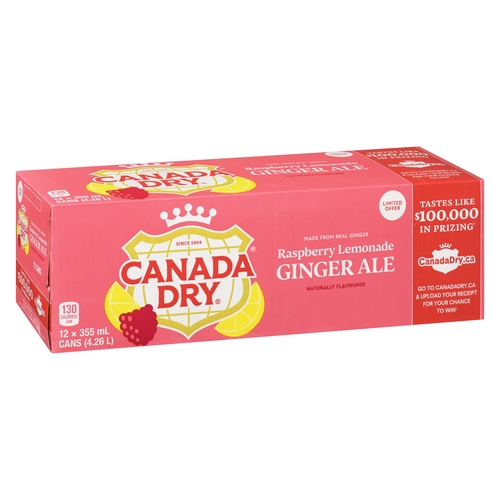 Canada Dry - Ginger Ale - Raspberry Lemonade 12/355ml, 1 Each