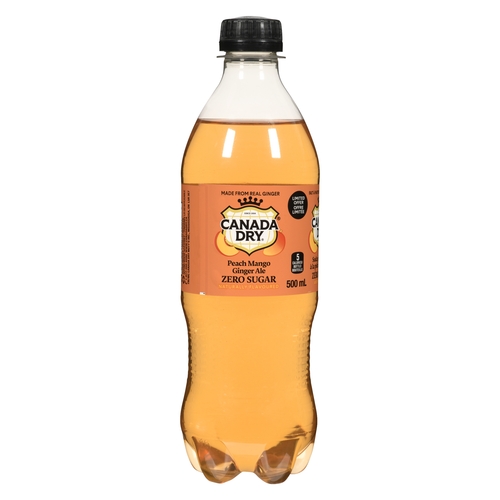 Canada Dry Ginger Ale - Peach Mango - Zero Sugar 500ml, 1 Each