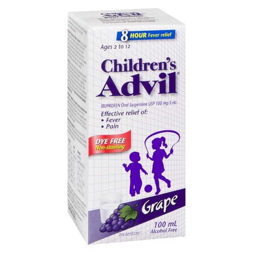 Advil - Children's Ibuprofen Oral Suspension - Grape 100ml, 1 Each