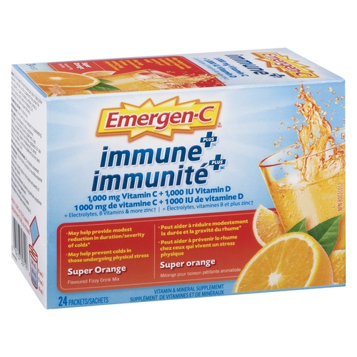Emergen-C - Immune Plus Vitamin & Mineral Supplement - Super Orange 24pk