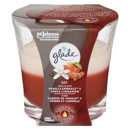 Glade - Candle - 2 in 1 Delicate Vanilla Embrace + Apple Cinnamon