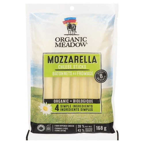Organic Meadow - Organic Mozzarella Cheese Sticks 168g, 1 Each