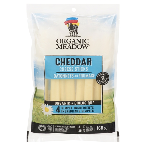 Organic Meadow - Organic Cheddar Cheese Sticks 168g, 1 Each
