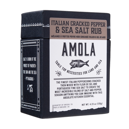Amola - Italian Cracked Pepper & Sea Salt Rub 120g, 1 Each