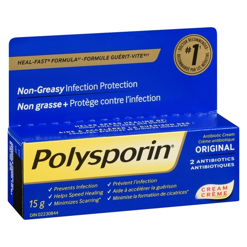 Polysporin - Antibiotic Cream - Original 2 Antibiotics 15g, 1 Each
