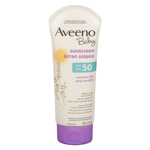 Aveeno - Baby Sunscreen Lotion - Sensitive Skin SPF 50 88ml, 1 Each