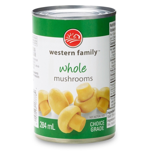 Western Family - Mushrooms - Whole 284ml, 1 Each