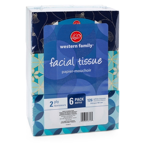 Western Family - Facial Tissue 6/81s, 1 Each