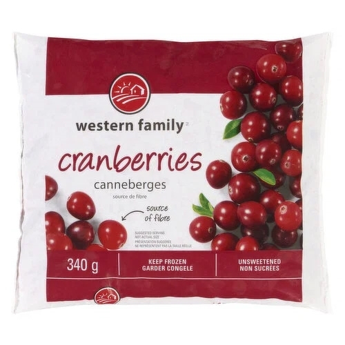 Western Family - Frozen Cranberries 340g, 1 Each