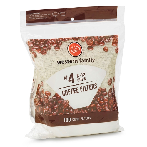 Western Family - Coffee Cone Filters #4 - 8-12 Cups 100s, 1 Each