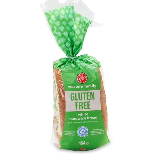 Western Family - Gluten Free White Sandwich Bread 454g, 1 Each