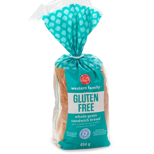 Western Family - Gluten Free Whole Grain Sandwich Bread 454g, 1 Each
