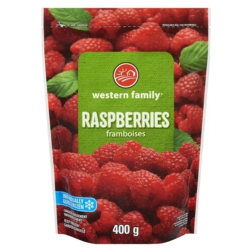 Western Family - Raspberries 400g, 1 Each