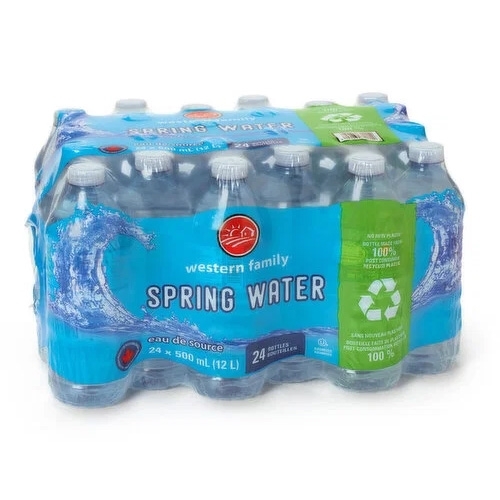 Western Family Spring Water 24/500ml, 1 Each