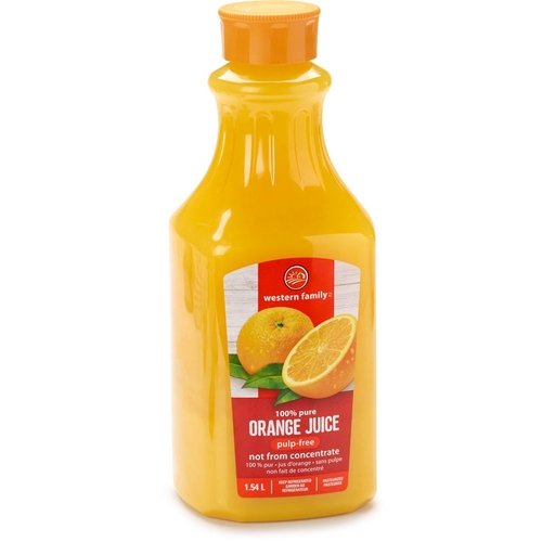 Western Family - 100% Pure Orange Juice - Not From Concentrate - No Pulp 1.54l
