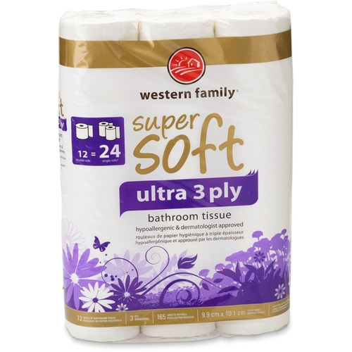 Western Family - Bathroom Tissue - Ultra Super Soft 3 Ply 12pk