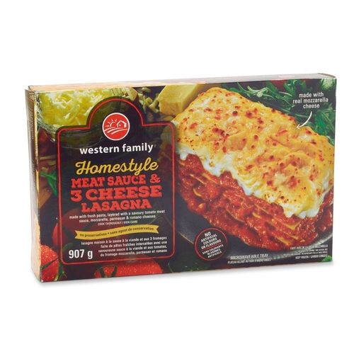 Western Family - Homestyle Meat Sauce & 3 Cheese Lasagna 907g