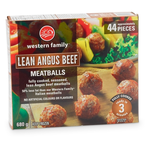 Western Family - Meatballs - Lean Angus Beef 680g, 1 Each