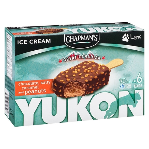 Chapman's - Yukon Ice Cream Bars - Chocolate, Salty Caramel and Peanuts 6/90ml
