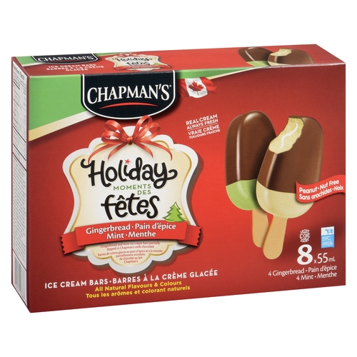 Chapman's - Holiday Moments Ice Cream Bars - Gingerbread Mint 8/55ml, 1 Each