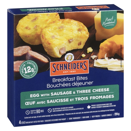 Schneiders - Breakfast Bites - Egg with Sausage & Three Cheese 4's 224g, 1 Each