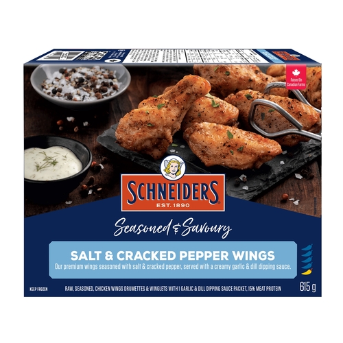 Schneiders - Seasoned & Savoury Salt & Cracked Pepper Wings 615g, 1 Each