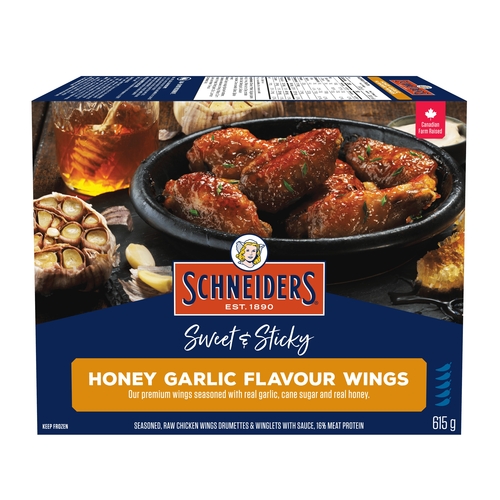 Schneiders - Sweet & Sticky Honey Garlic Wings 615g, 1 Each