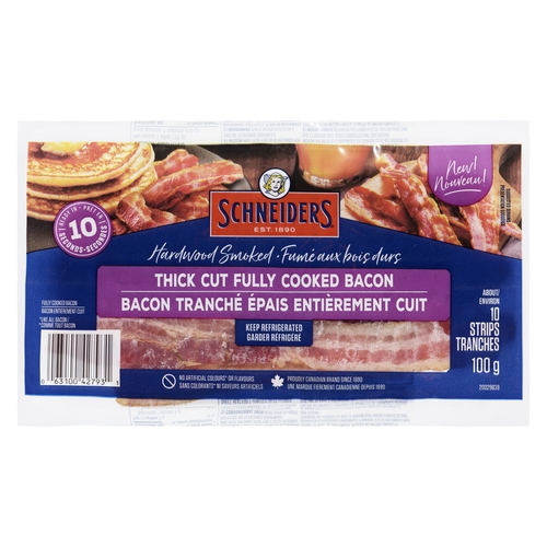 Schneiders - Thick Cut Fully Cooked Bacon - Hardwood Smoked 100g, 1 Each