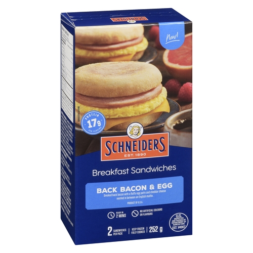 Schneiders - Breakfast Sandwiches - Back Bacon & Egg 2's 252g