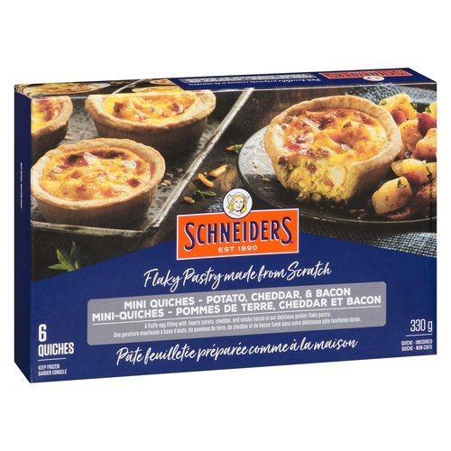 Schneiders - Mini Quiches - Potato, Cheddar & Bacon 6's 330g