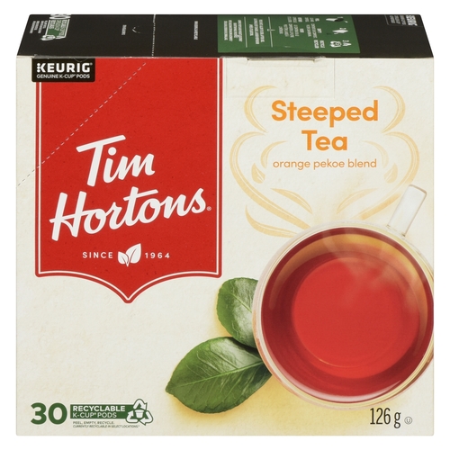 Tim Hortons - K-Cup Pods - Steeped Tea - Orange Pekoe Blend 30s, 1 Each