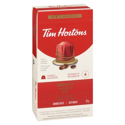 Tim Hortons - Nespresso Ground Coffee Capsules 10pk, 1 Each