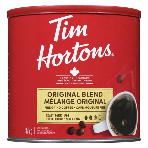 Tim Hortons - 100 % Arabica Ground Coffee Fine Grind Coffee - Original Blend 875g