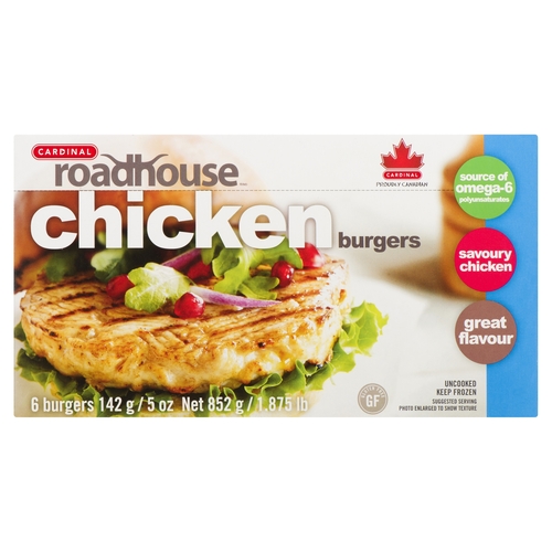 Cardinal Roadhouse Chicken Burgers 6/142g, 1 Each