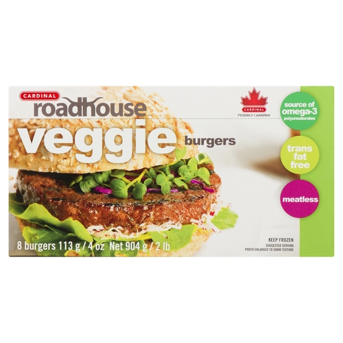 Cardinal Roadhouse Veggie Burgers 8/113g, 1 Each