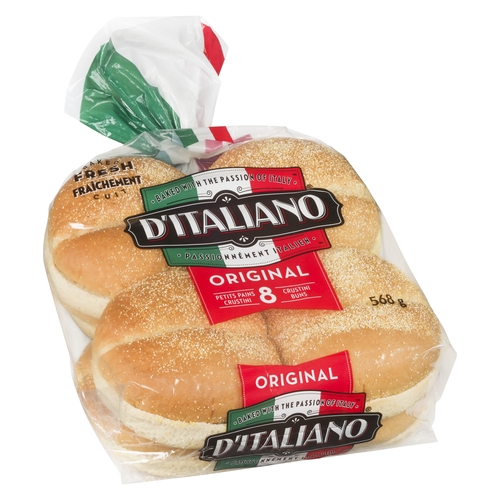 D'Italiano Crustini Buns - Original 8's 568g, 1 Each